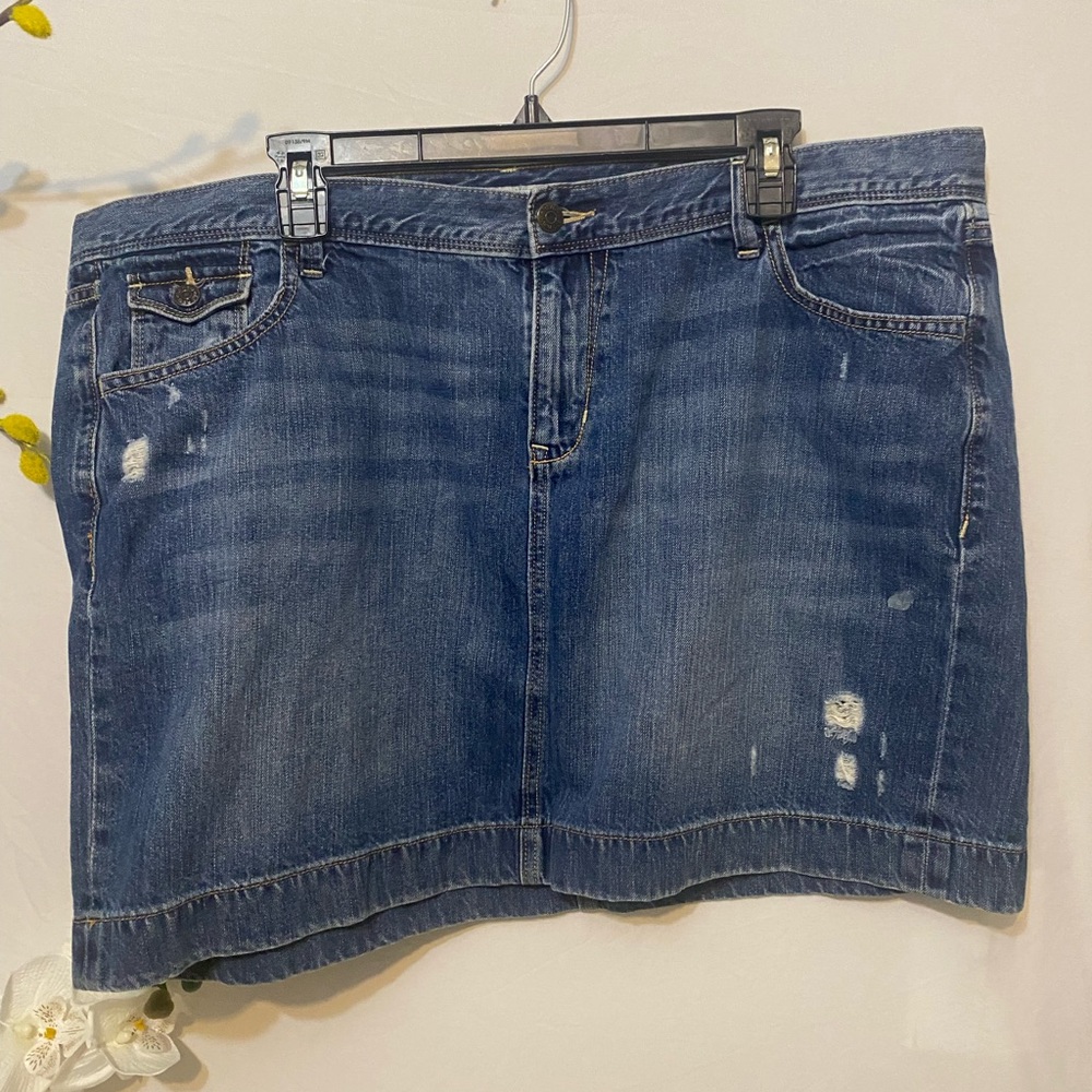 Old Navy Distressed Blue Mini Skirt